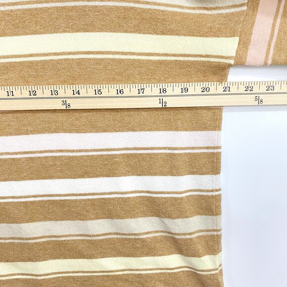 J Jill Knit Sweater Womens Petite Size Small Brown Stripe Print Long Sleeve - Picture 10 of 11